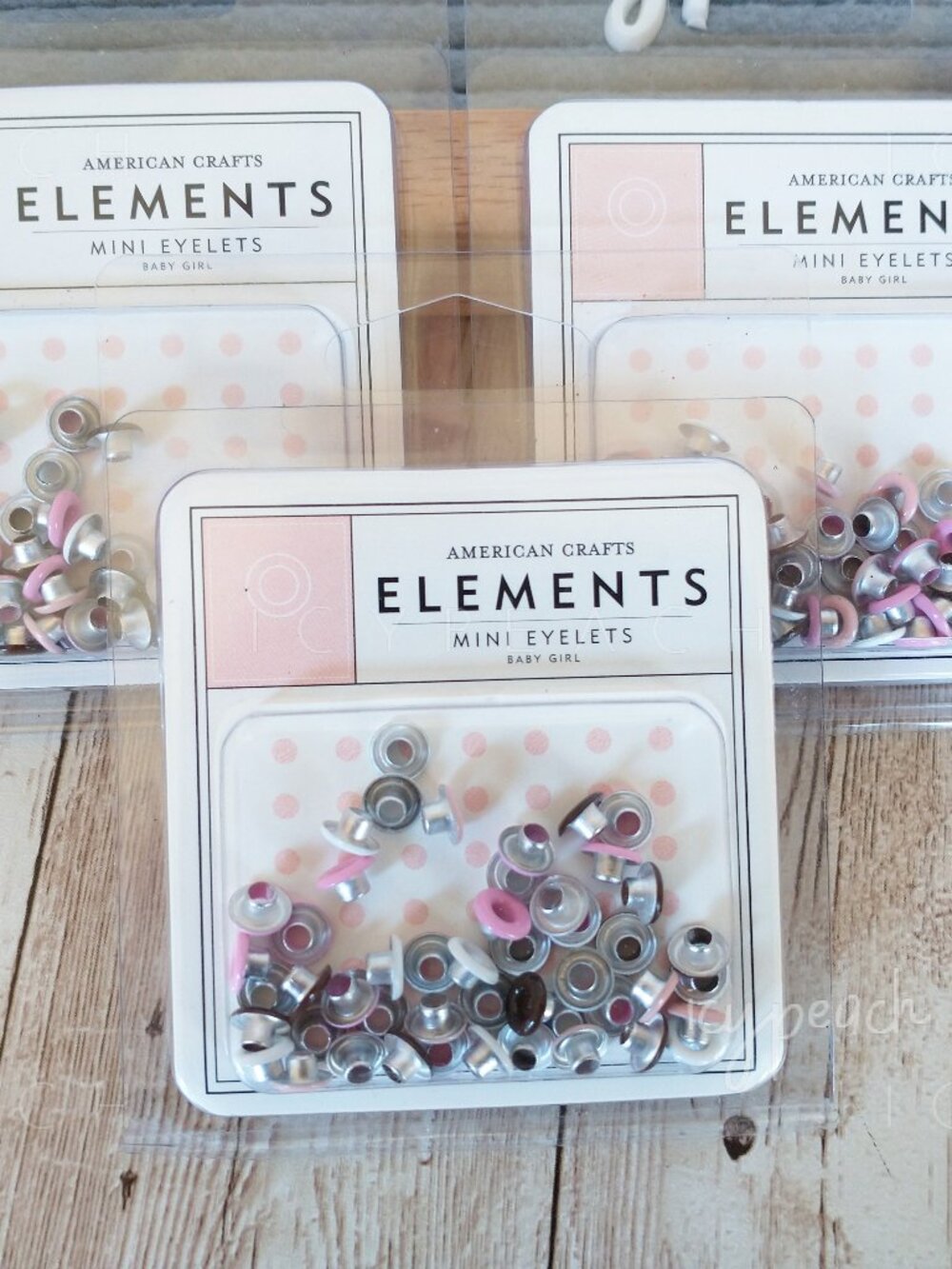 American Crafts Elements Baby Girl Mini Eyelets Discontinued Craft Supply DIY